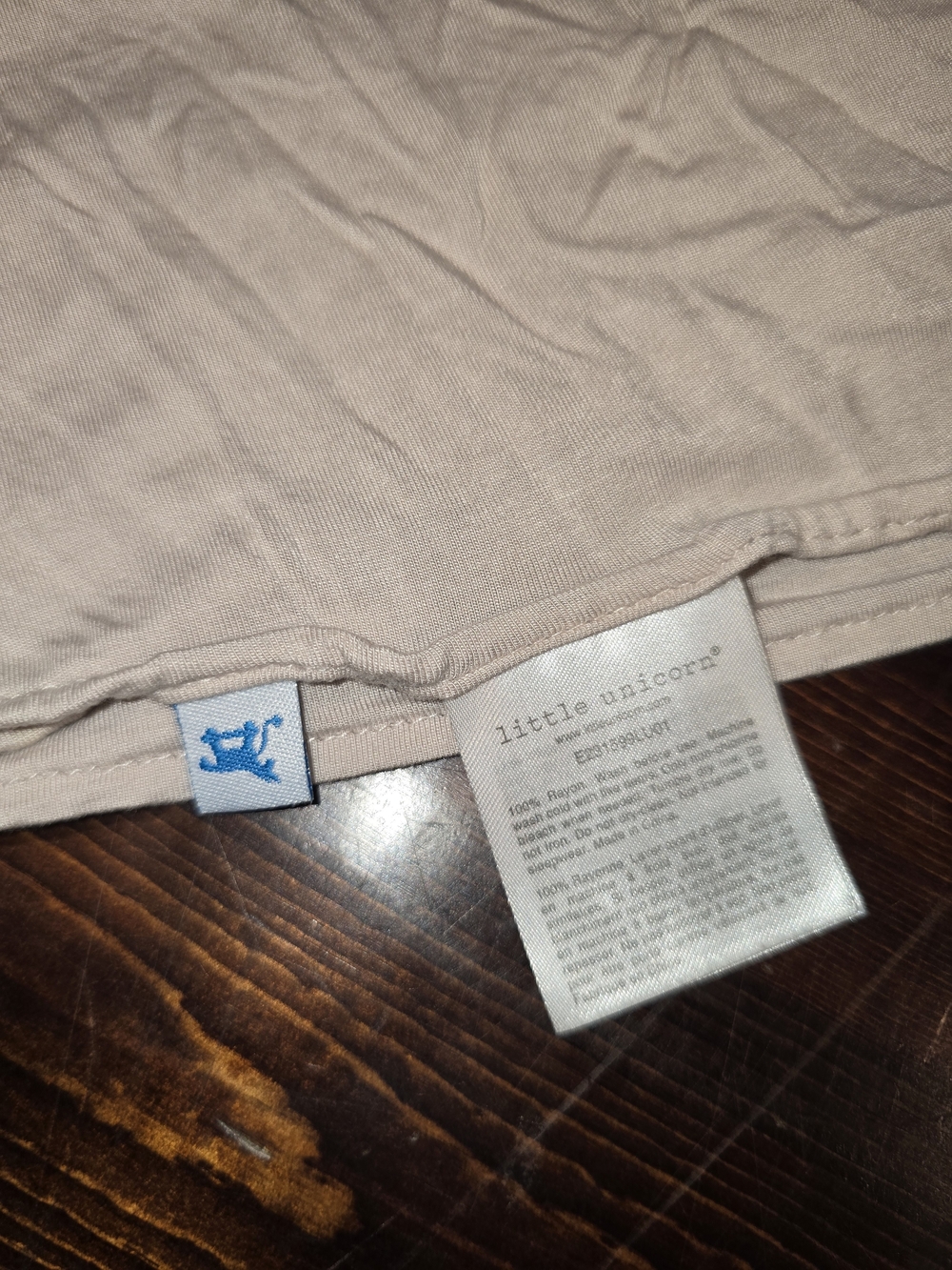 Little Unicorn Bamboo Rayon Swaddle Blanket | Solid Oatmeal Tan - Picture 4 of 4
